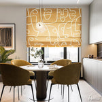 ANVIGE Modern Geometric Lines Printed Customized Roman Shades ,Easy Install Washable Curtains ,Customized Window Curtain Drape, 24"W X 64"H