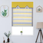 ANVIGE Modern Geometric Waves 2 Colors Roman Shades ,Easy Install Washable Curtains ,Customized Window Curtain Drape, 24"W X 64"H