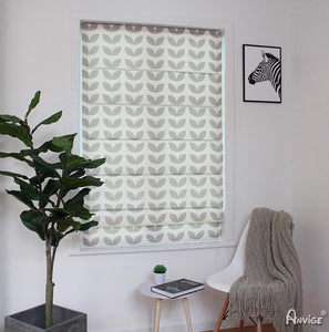 ANVIGE Modern Geometry Printed Roman Shades ,Easy Install Washable Curtains ,Customized Window Curtain Drape, 24"W X 64"H