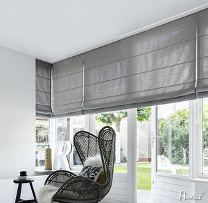 ANVIGE Modern Grey Color Roman Shades ,Easy Install Washable Curtains ,Customized Window Curtain Drape, 24"W X 64"H