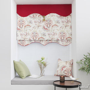 ANVIGE Pastoral Flowers and Leaves Customized Printed Roman Shades ,Easy Install Washable Curtains ,Customized Window Curtain Drape, 24"W X 64"H