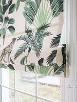ANVIGE Tropical Forest Animals Printed Customized Roman Shades ,Easy Install Washable Curtains ,Customized Window Curtain Drape, 24"W X 64"H