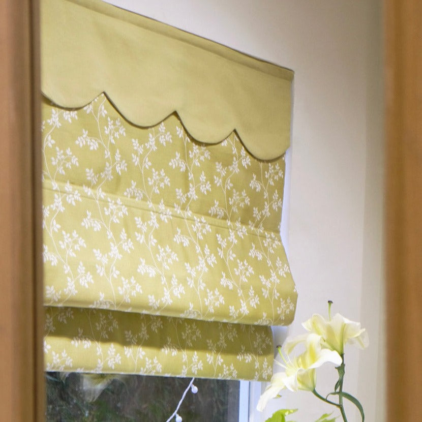 Anvige Home Textile Roman Shade Copy of Anvige Flat Roman Shades,Hardware For Installation Included,Window Treatment,Custom Roman Blinds,Printed Green Leaves