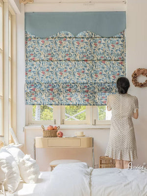Anvige Home Textile Roman Shade Copy of Anvige Flat Roman Shades,Hardware For Installation Included,Window Treatment,Custom Roman Blinds,Retro Flowers Printed