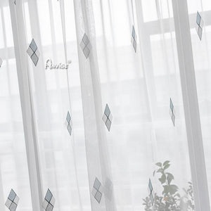 ANVIGE Modern Fashion Geometric,Grommet Window Curtain Sheer Curtains For Living Room,52''Wx63''L,1 Panel