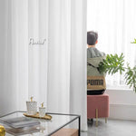 ANVIGE Modern Nordic Milk White Solid Color Curtain,Grommet Window Curtain Sheer Curtains For Living Room,52''Wx63''L,1 Panel