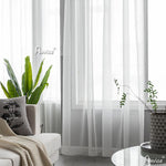 ANVIGE Modern White Solid Color Curtain,Grommet Window Curtain Sheer Curtains For Living Room,52''Wx63''L,1 Panel