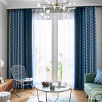 ANVIGE Modern Blue Geometric Circles Printed,Grommet Window Curtain Blackout Curtains For Living Room,52''Wx63''L,1 Panel blackout roman shades custom roman shades flat roman shades Curtains