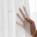 Custom Curtains Drapes ANVIGE Modern Nordic Cotton Linen White Color Curtain,Grommet Window Curtain Sheer Curtains For Living Room,52''Wx63''L,1 Panel Anvige Home Textile Sheer Curtain blackout roman shades custom roman shades flat roman shades Curtains
